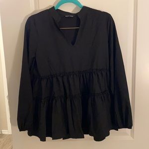 Textures black blouse